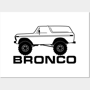 1978-1979 Bronco Side w/Tires, Black Print Posters and Art